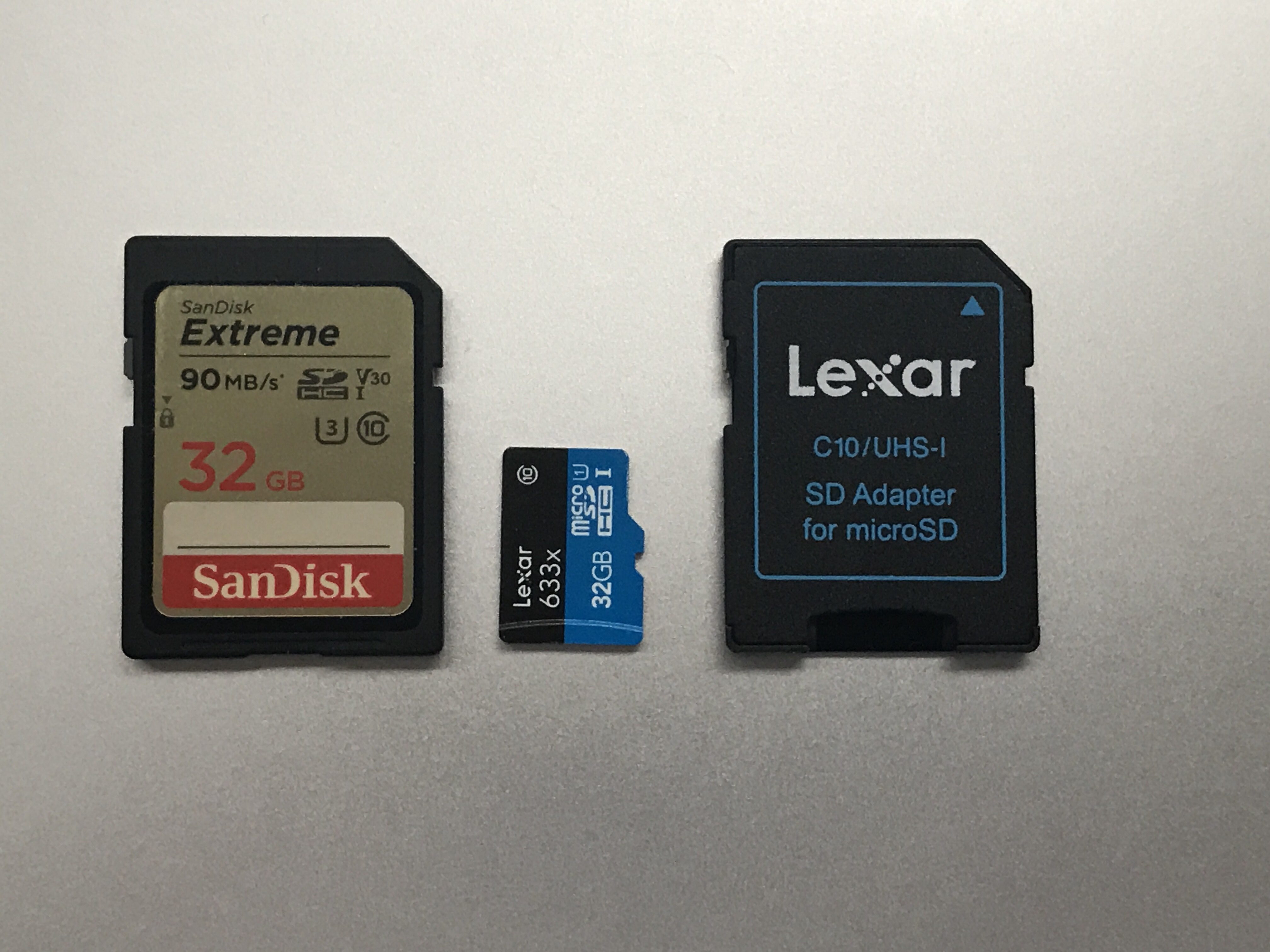 SDHC and MicroSD card sizes and classes – write