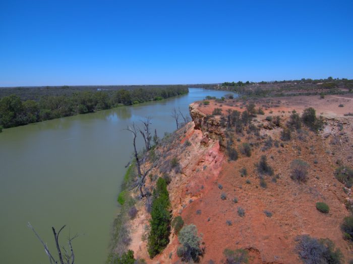 Murray river at Berri drone image