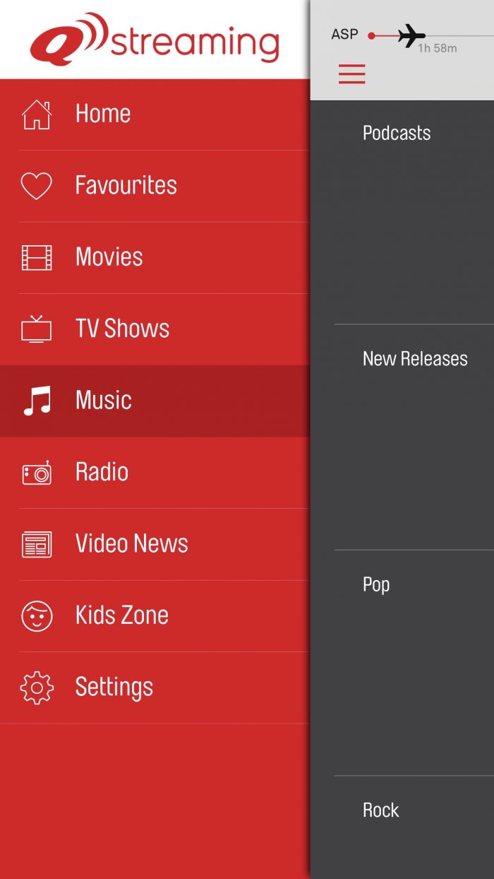 Qantas streaming app design