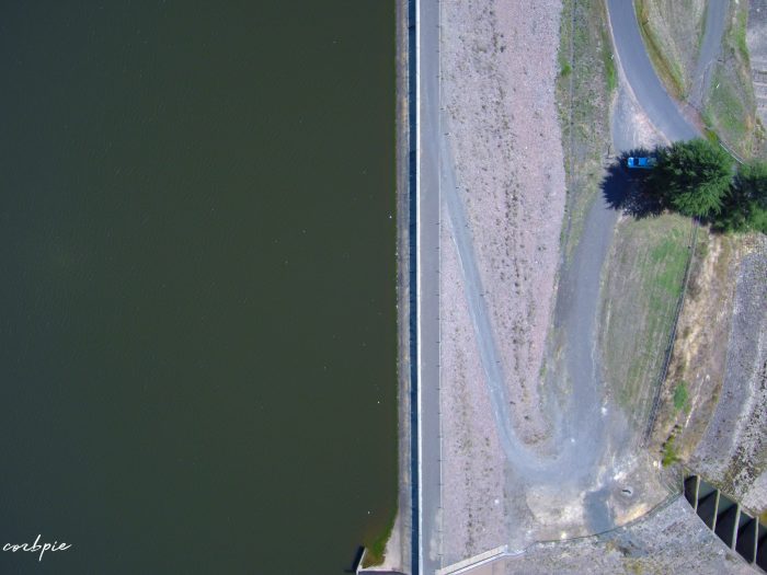 Upper Coliban dam wall from above