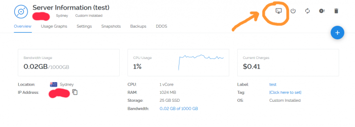 vultr server information