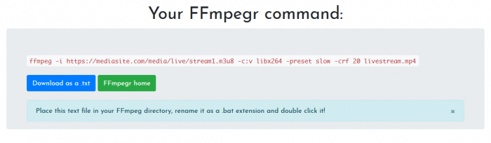 ffmpeg commands and syntax