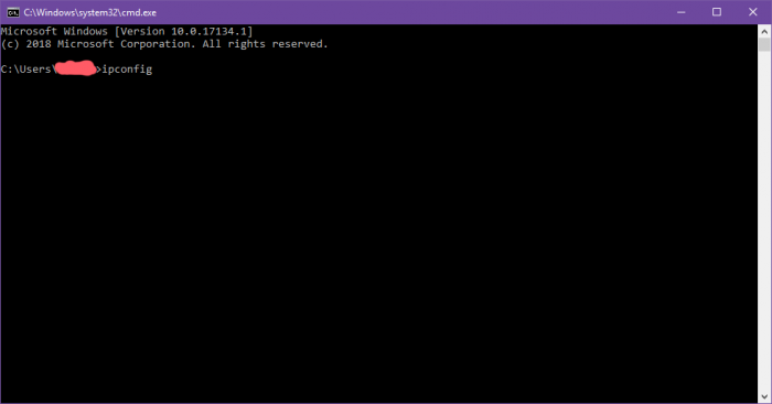 cmd type in ipconfig cmd type in ipconfig