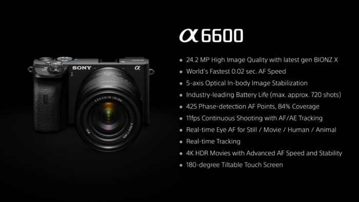 new sony a6600 camera specs