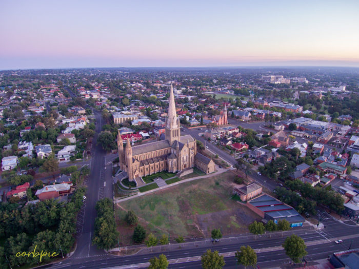 Sacred Heart Cathedral Bendigo drone 16