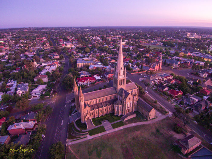 Sacred Heart Cathedral Bendigo drone 4