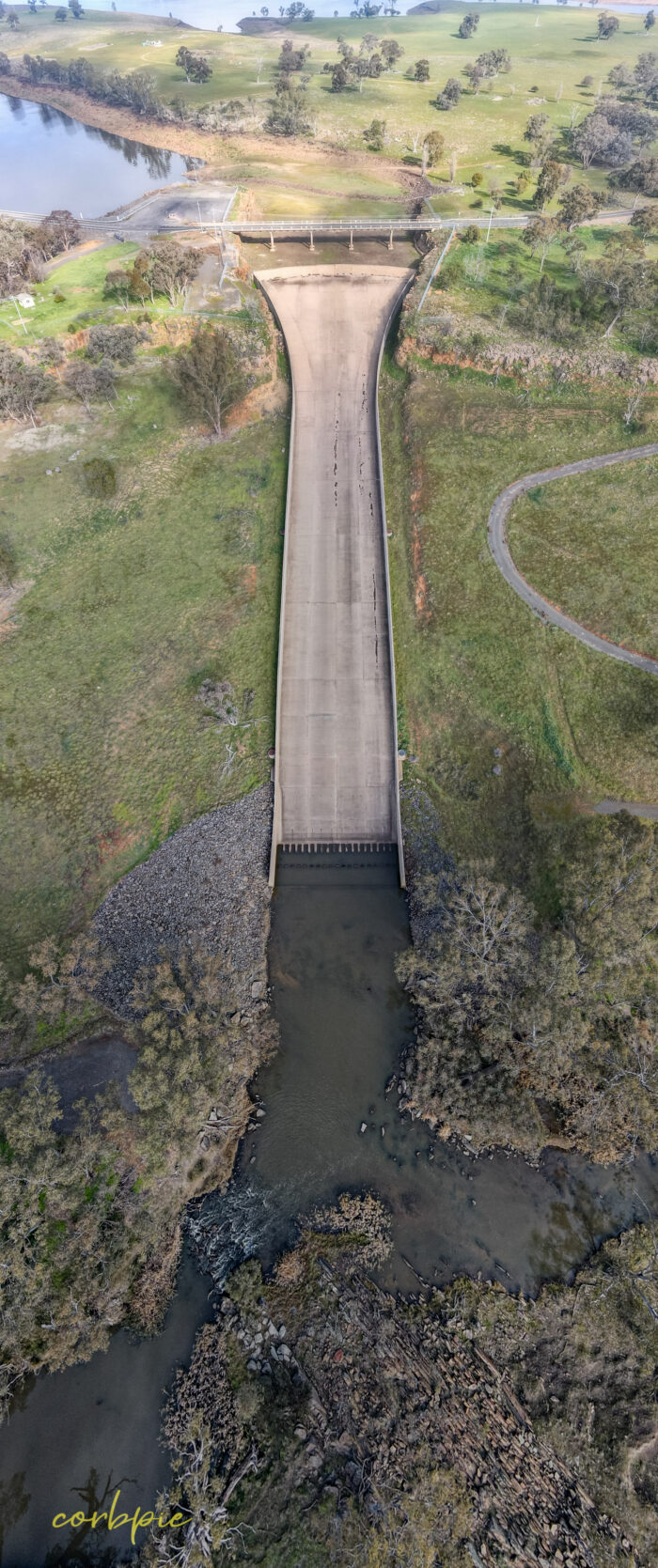 Lake Eppalock spillway vertical