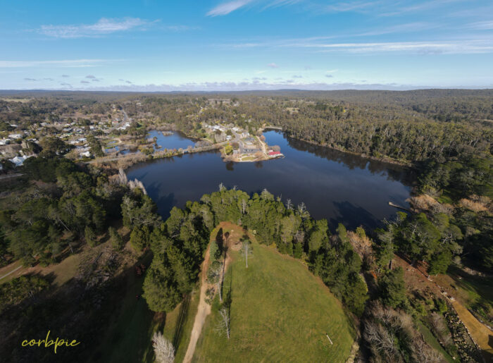 Lake Daylesford drone wide