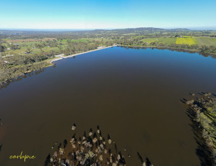 Barkers Creek Reservoir full drone wide 3