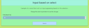 HTML form inputs based on a select element