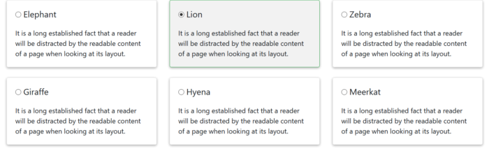 bootstrap cards as radio buttons