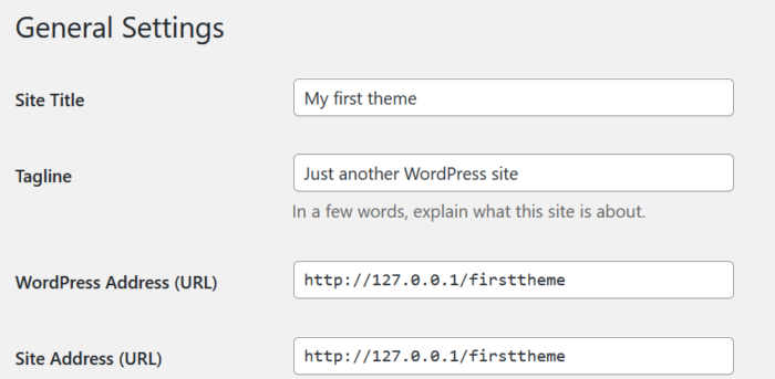 WordPress creating theme settings value