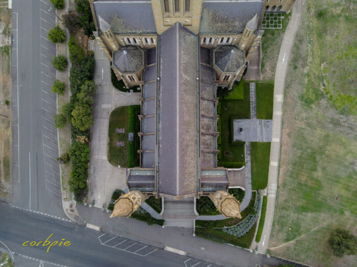 Bendigo Sacred Heart Cathedral morning drone 6