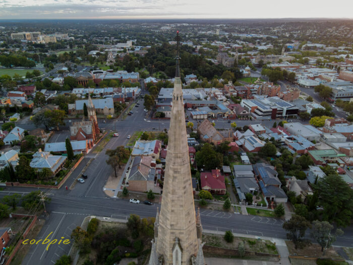 Bendigo Sacred Heart Cathedral morning drone 9