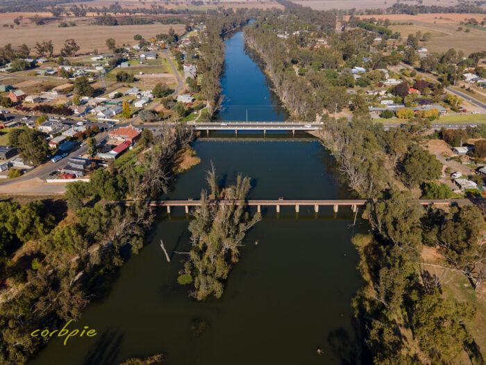 Bridgewater Loddon River bridges drone 1