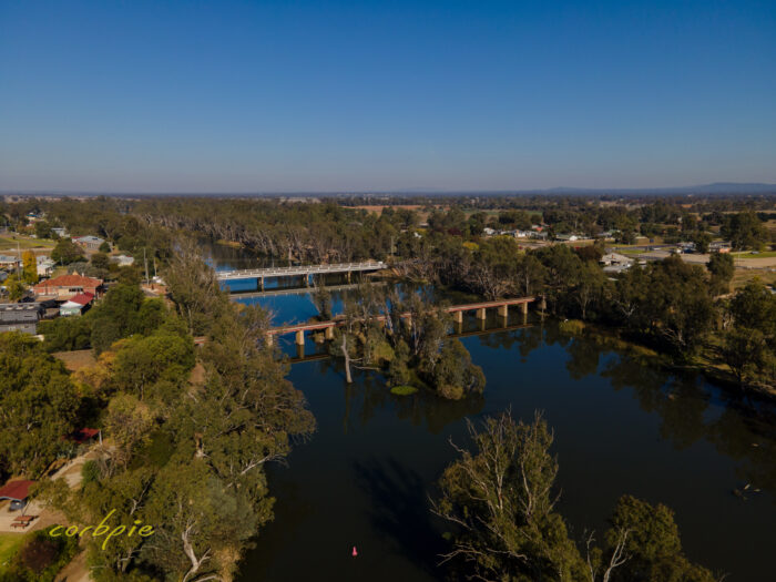 Bridgewater Loddon River bridges drone 3