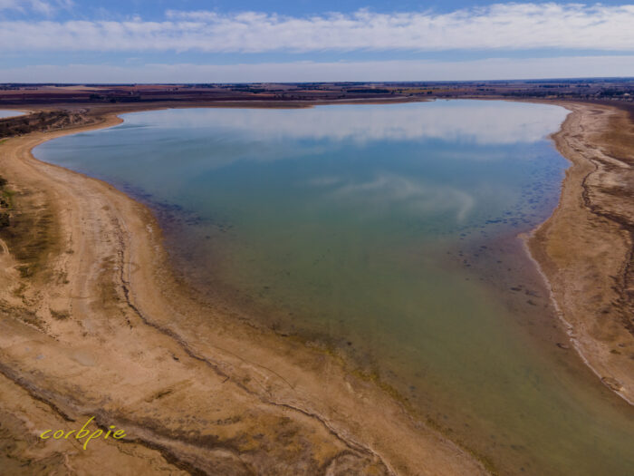 Drying Greens Lake drone 1