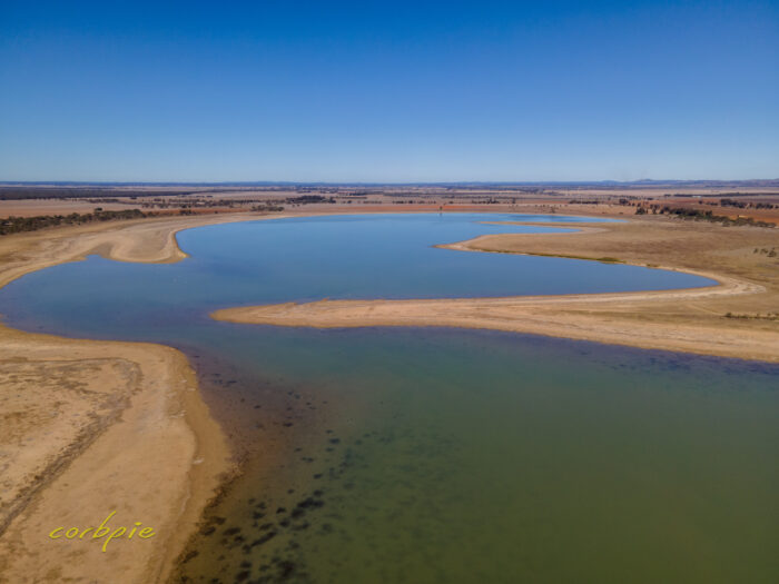 Drying Greens Lake drone 14