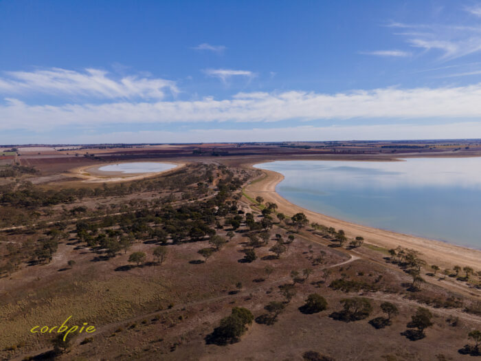 Drying Greens Lake drone 15
