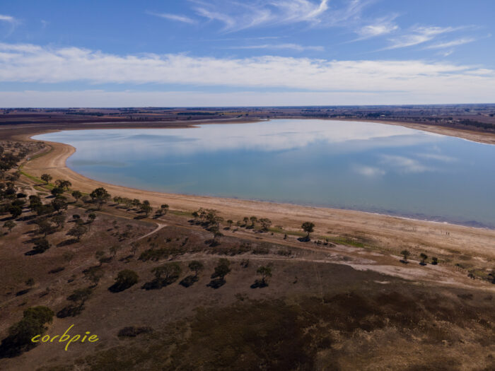 Drying Greens Lake drone 16
