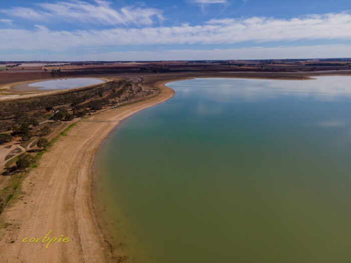 Drying Greens Lake drone 17
