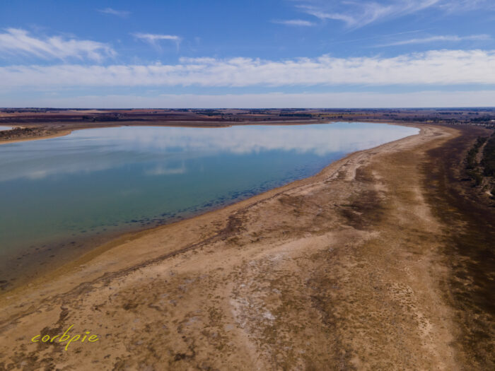 Drying Greens Lake drone 2