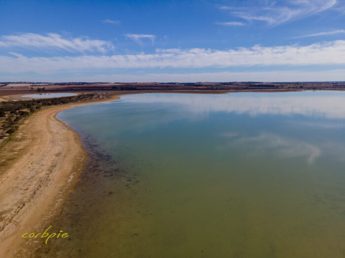 Drying Greens Lake drone 6