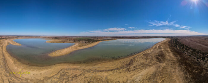 Drying Greens Lake drone pano 1