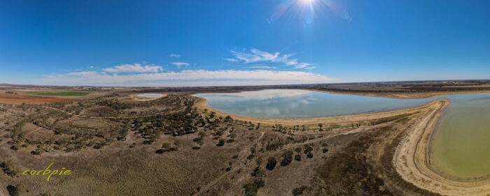 Drying Greens Lake drone pano 2