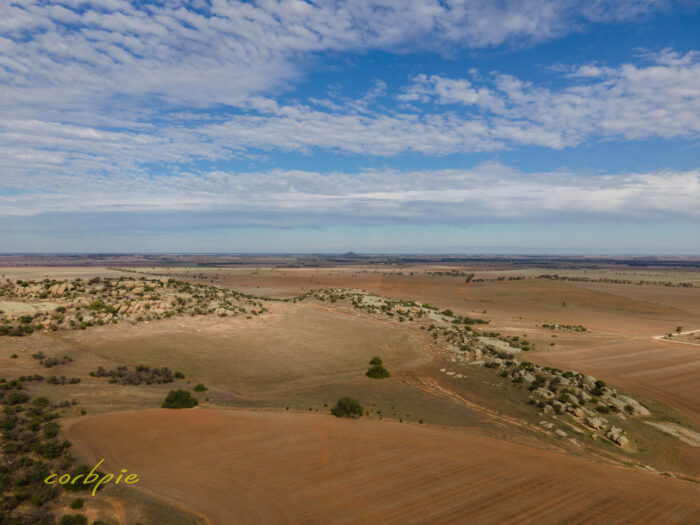Mount Hope Pyramid hill in distance drone