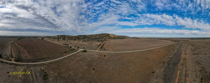 Mount Hope granite outcrop drone pano 3