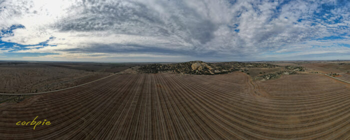 Mount Hope granite outcrop drone pano 4