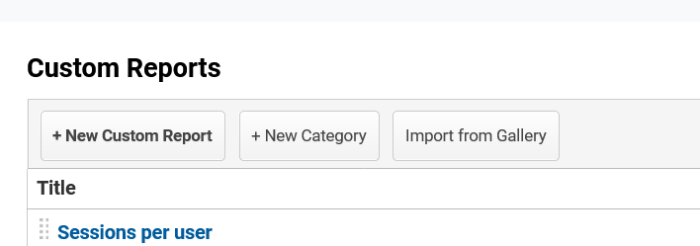 Google Analytics custom reports