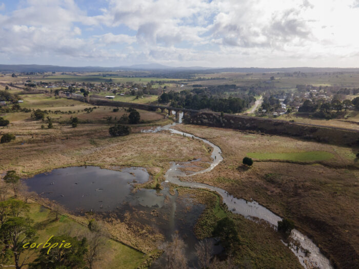 Malmsbury reservoir spilling over drone 1