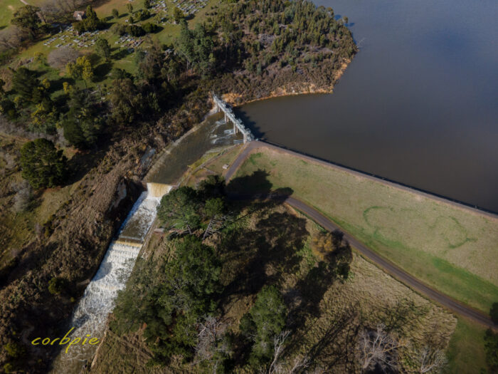 Malmsbury reservoir spillway drone 1
