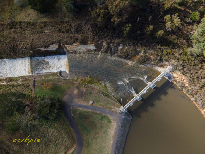 Malmsbury reservoir spillway drone 2