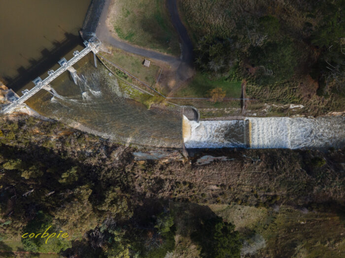 Malmsbury reservoir spillway drone 3