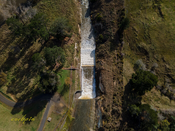 Malmsbury reservoir spillway drone 4