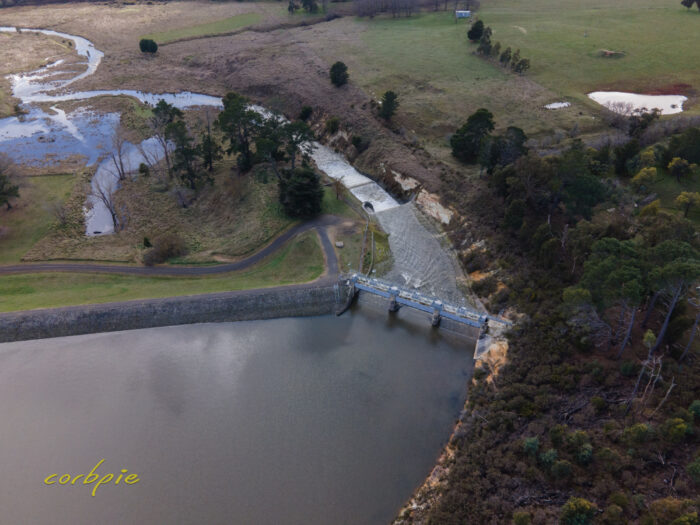 Malmsbury reservoir spillway drone 6