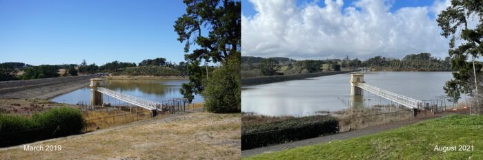 Malmsbury Reservoir water level compare 2