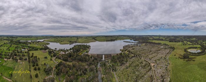 Lauriston Reservoir drone pano
