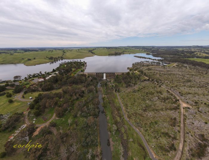 Lauriston Reservoir drone wide