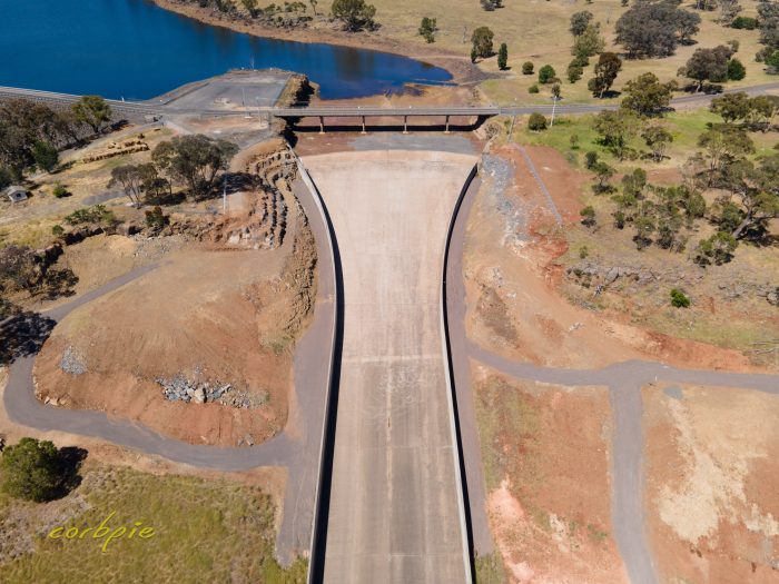 Lake Eppalock spillway post works drone 1