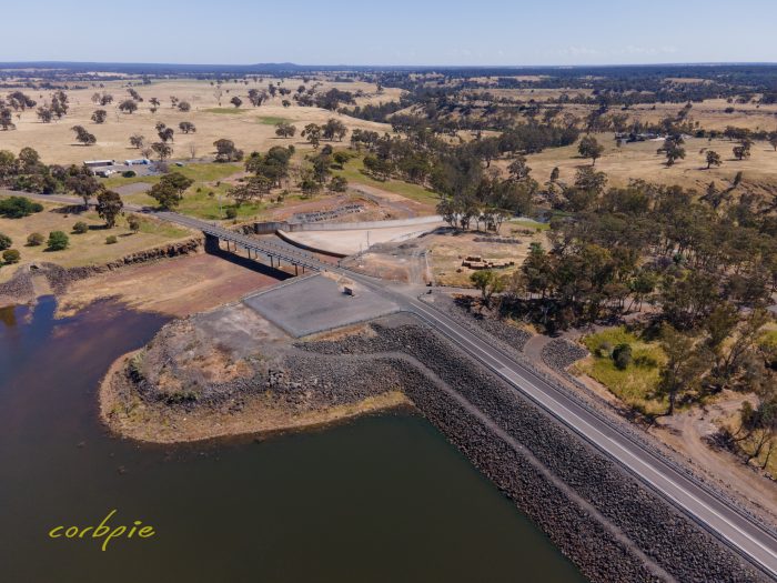 Lake Eppalock spillway post works drone 11
