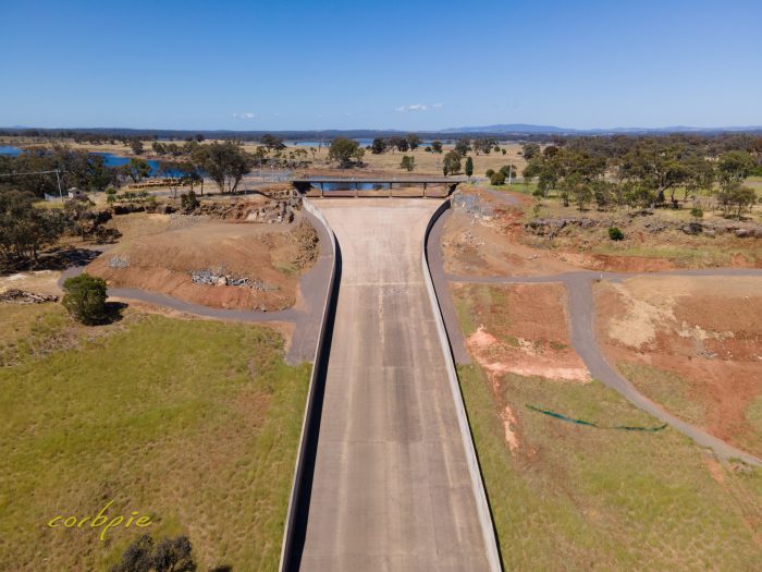 Lake Eppalock spillway post works drone 5