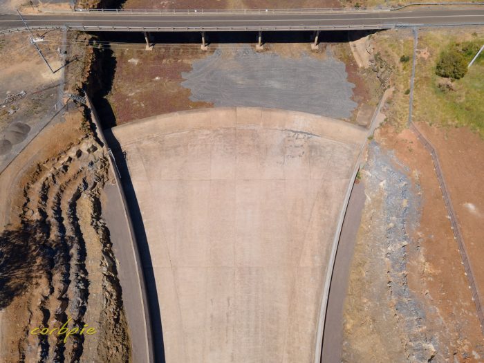 Lake Eppalock spillway post works drone 6