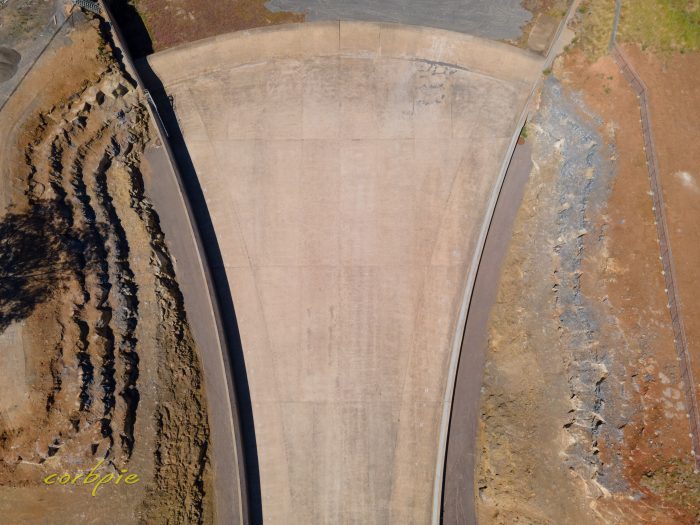 Lake Eppalock spillway post works drone 7