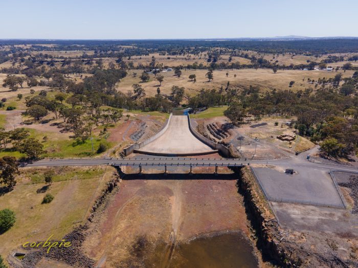 Lake Eppalock spillway post works drone 8