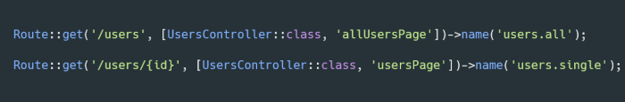 Laravel named routes Laravel named routes