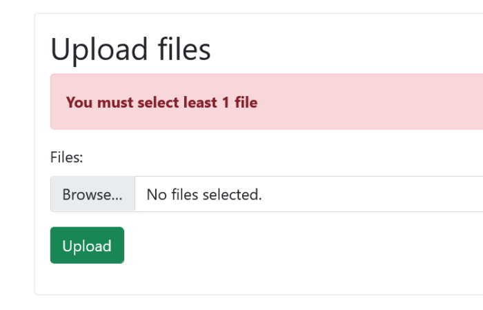 Laravel 9 multiple file upload error none selected